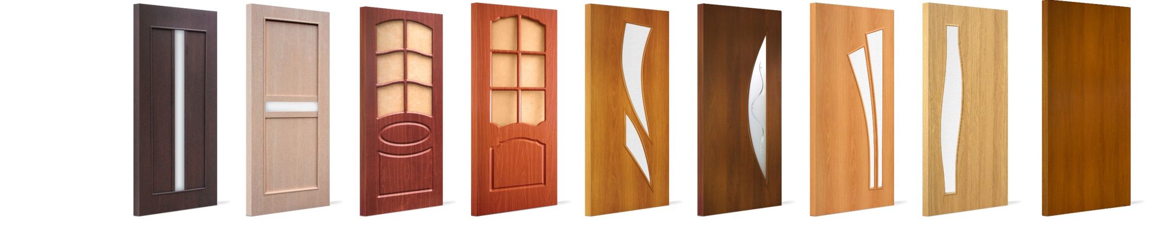 A huge variety of styles and designs and colors of wooden interior doors