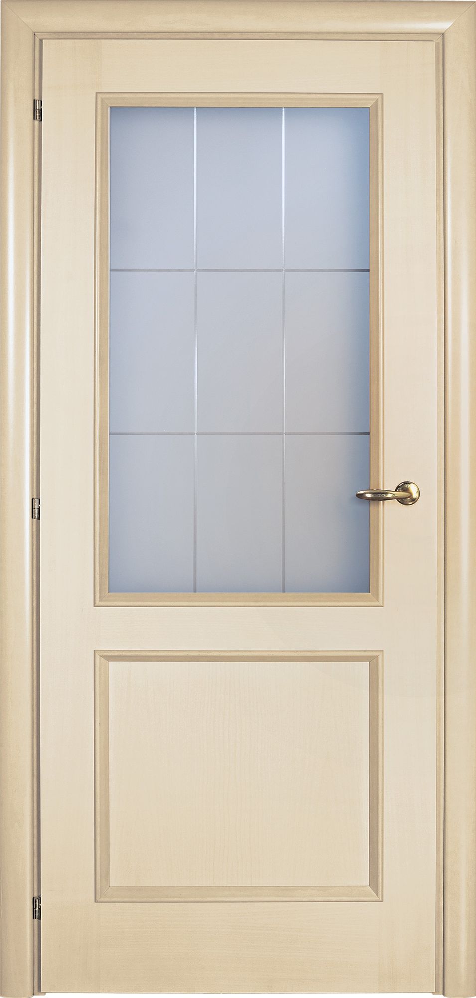 Classic wooden door with frosted glass