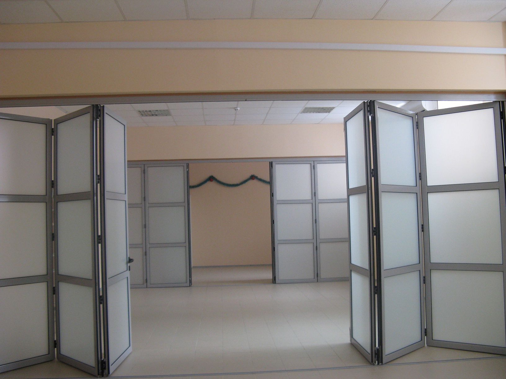 Large aluminum folding doors