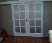 White interior door with glass