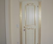 Wooden door painted white and gold classic Baroque style