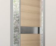 Aluminum interior doors with wood inserts