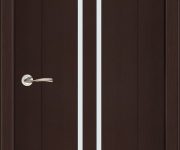 black door in the style of techno with a narrow white glass 180x150 - How to choose Interior Doors