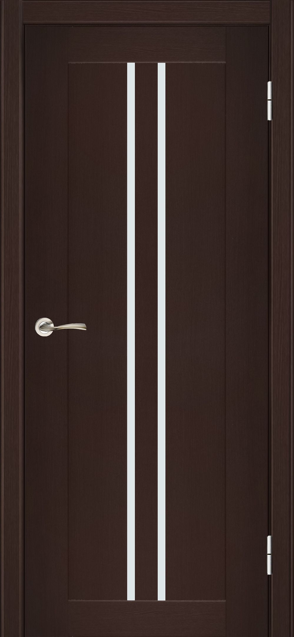 Black door in the style of techno with a narrow white glass