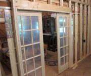 Double pocket doors wooden