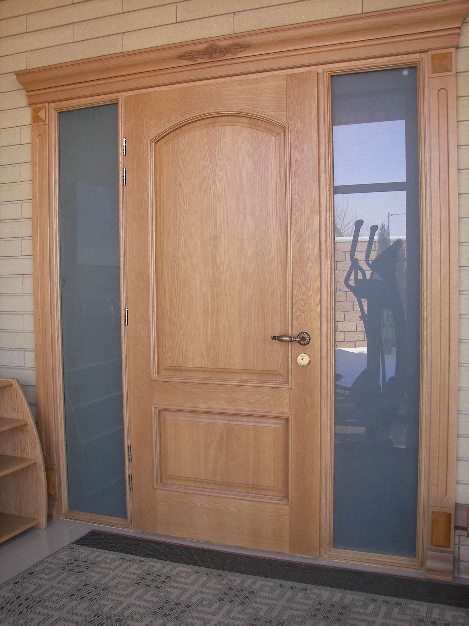 Entrance door made of wood