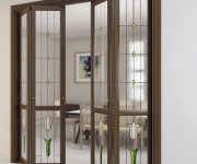 Folding wooden interior door