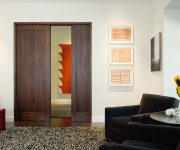 Solid wood pocket interior door