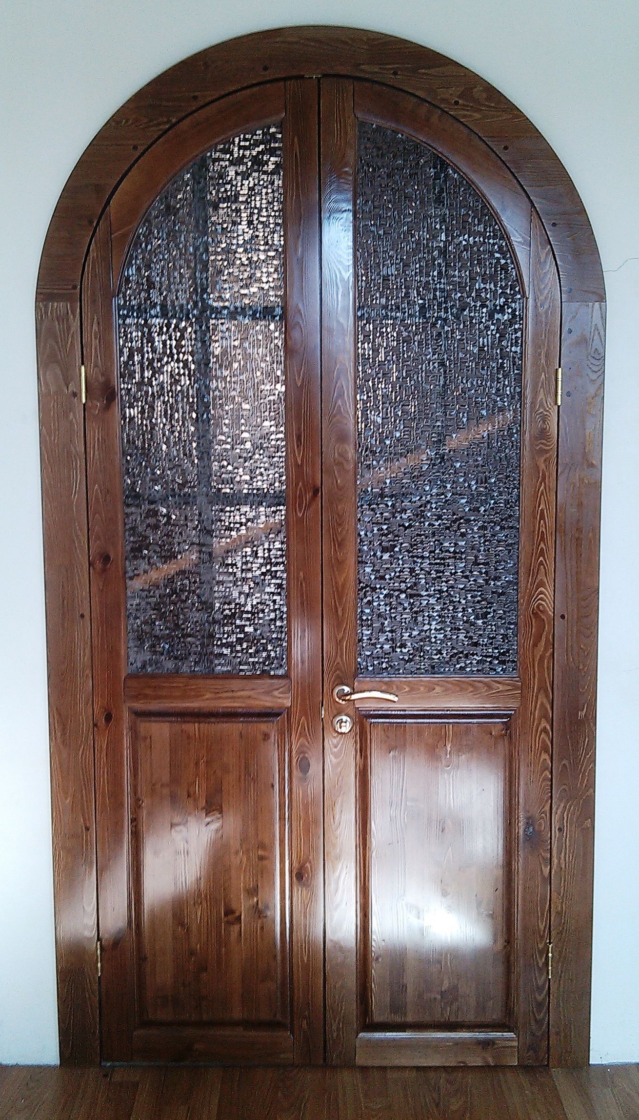 Wooden door with  glass