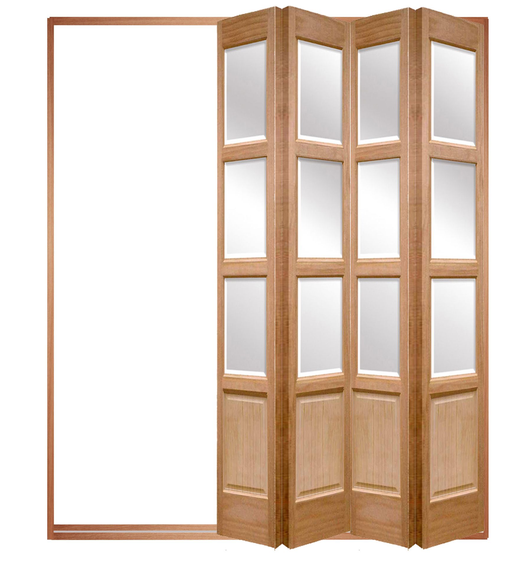 Wooden folding interior door