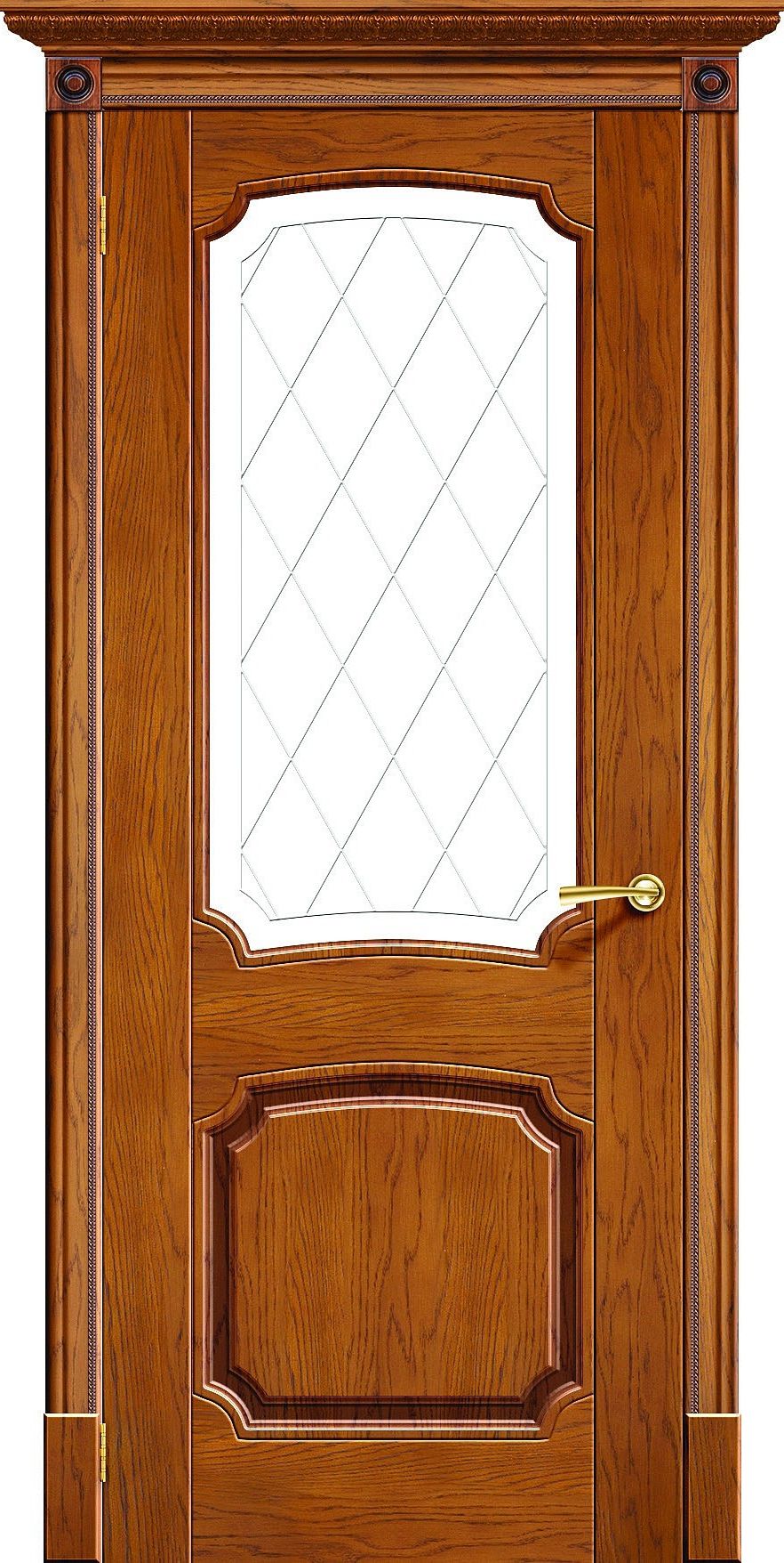 Wooden interior door with glass