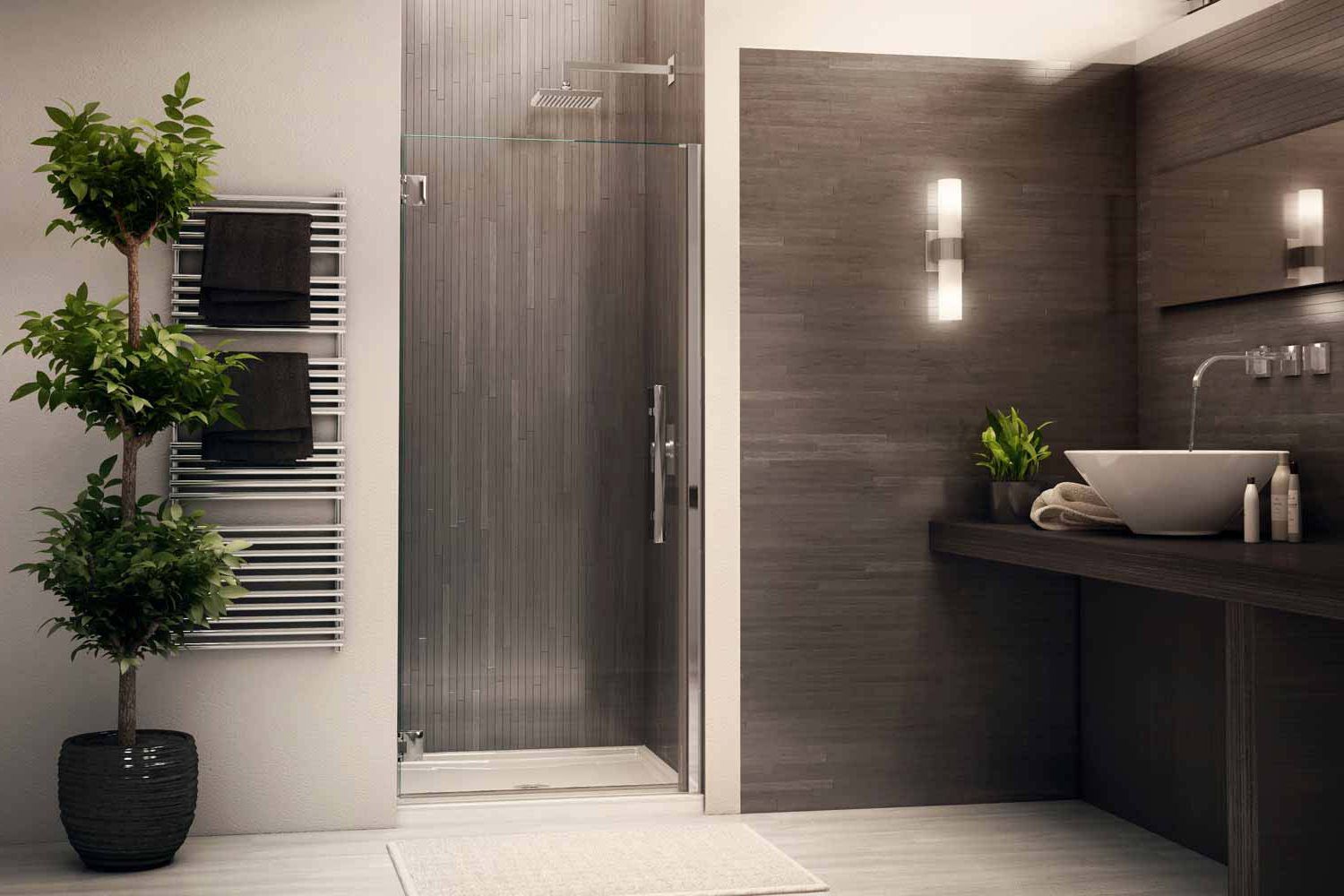 Modern shower glass doors