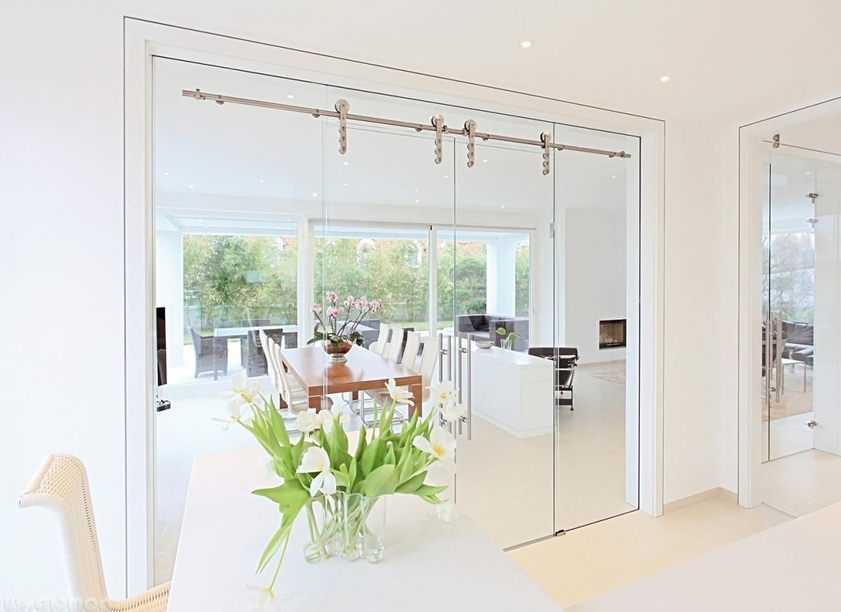 Glass Rolling doors for dining room