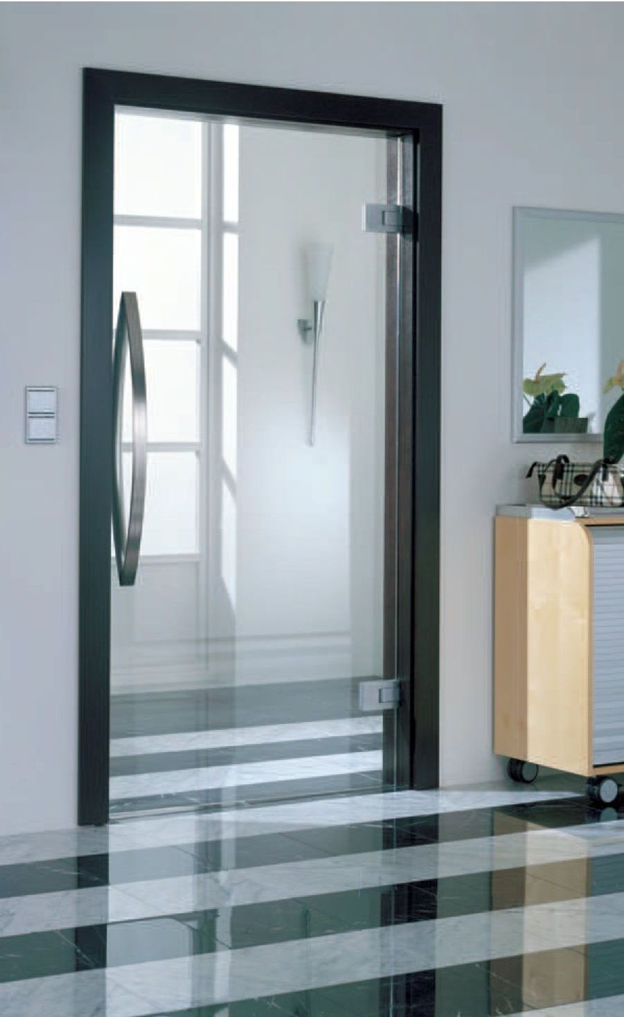 Glass internal door