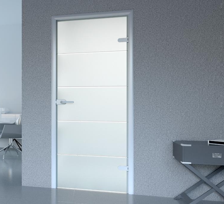 Interior doors with frosted glass