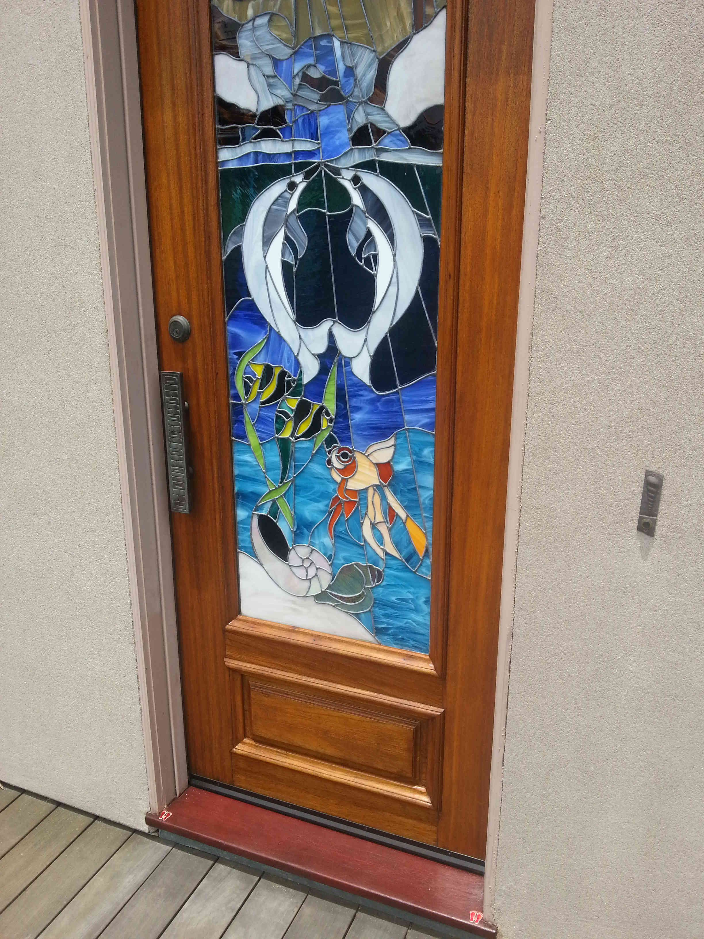 Masonite front doors with stained glass