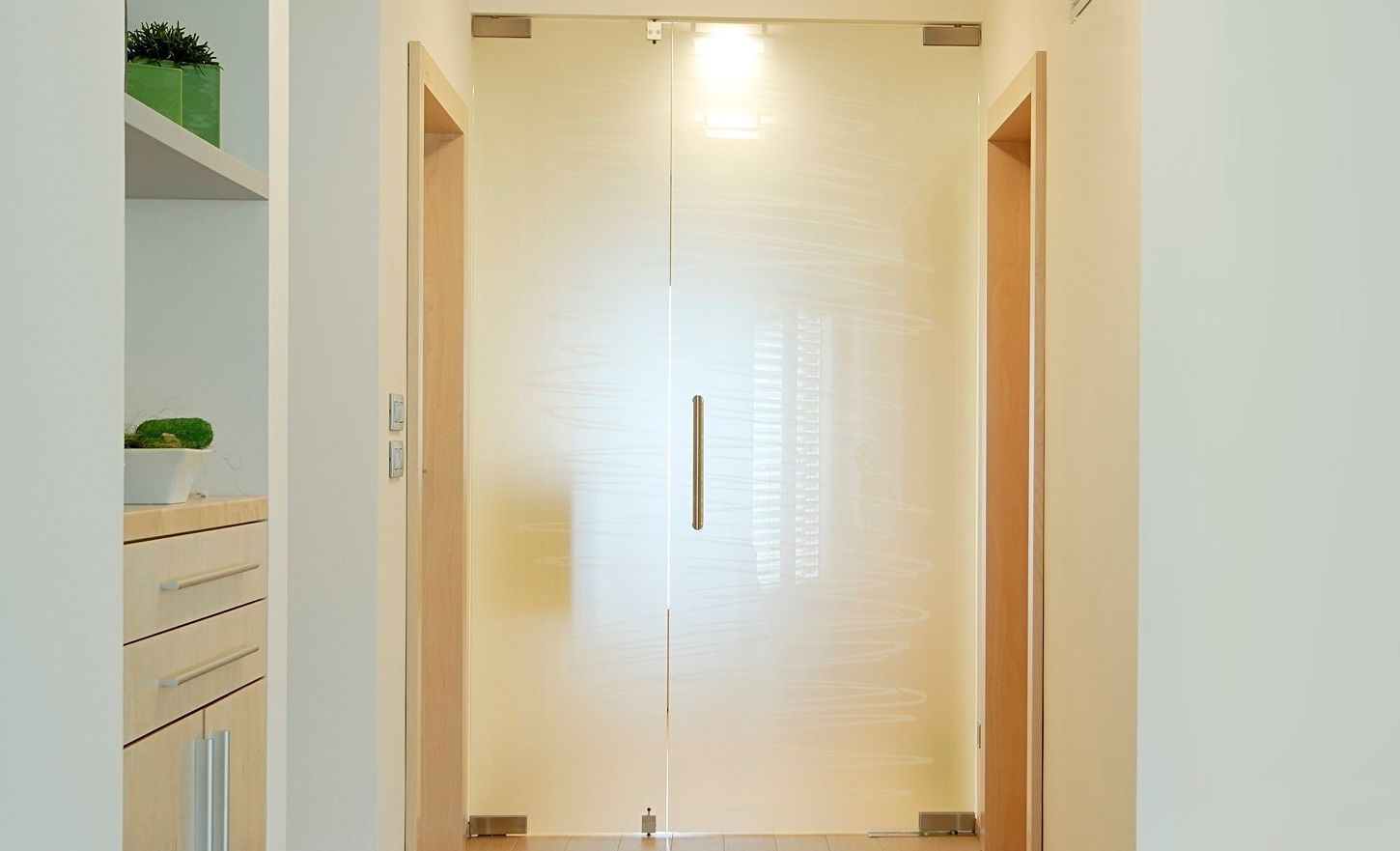 White interior glass door