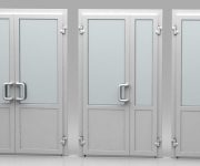 White plastic doors for offices and shops