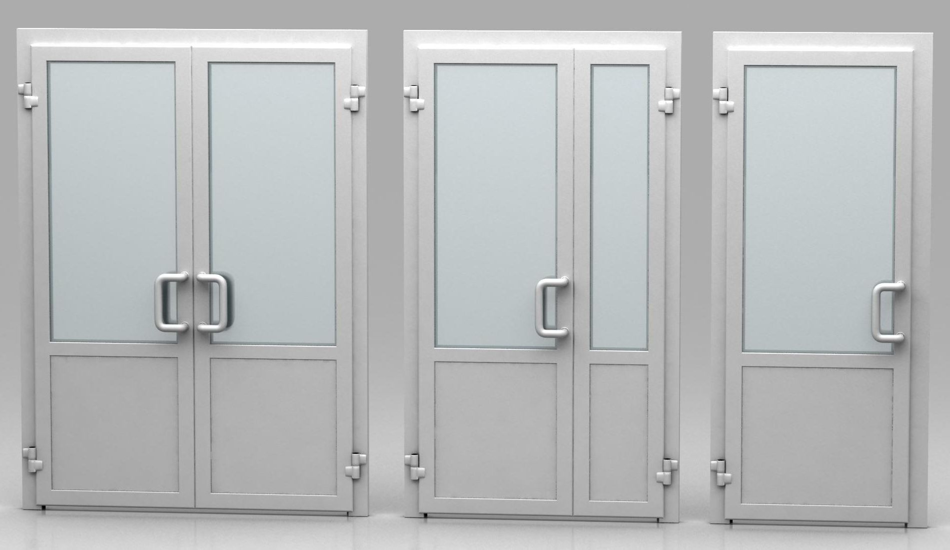 White plastic doors for offices and shops