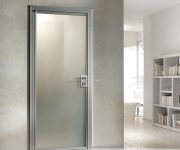 Modern home design with thin aluminium interior door with glass