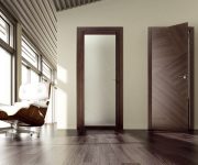 Modern interior design with veneered doors (with glass and without glass)