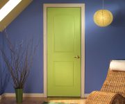 The door is painted in light green color