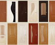 Various styles and colors of veneered interior doors