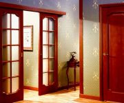 Sliding wooden doors with glass