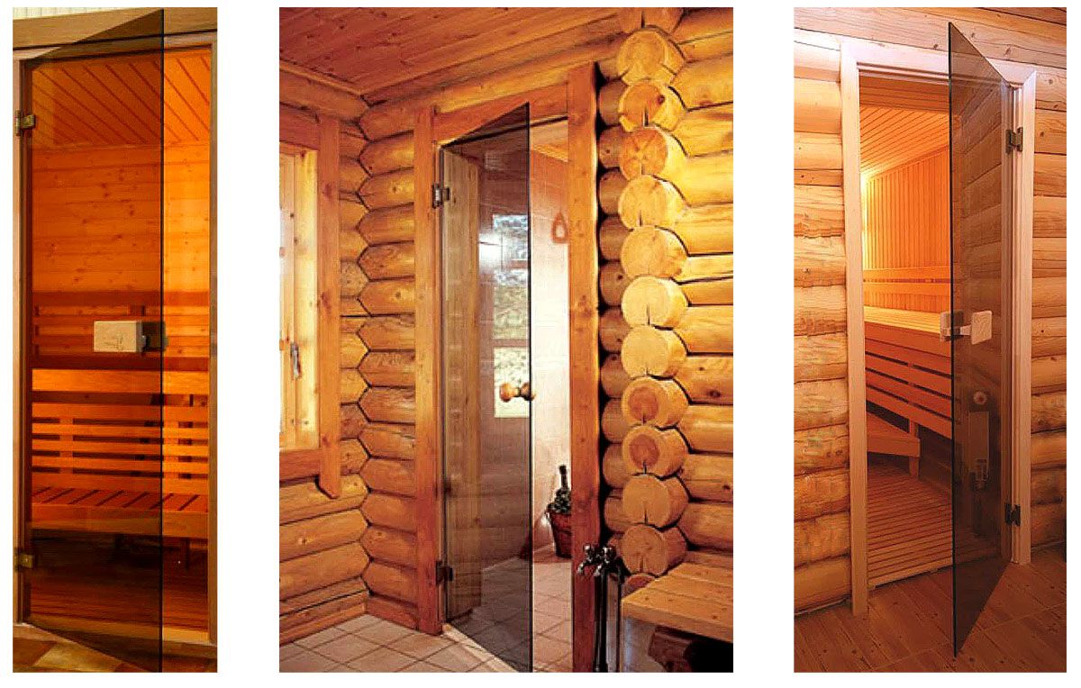 Glass doors for sauna