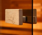 Wooden Handle for glass doors in a sauna