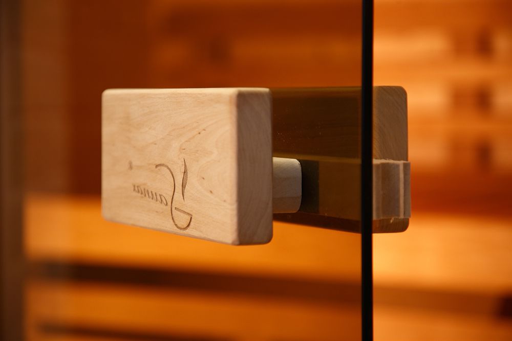 Wooden Handle for glass doors in a sauna