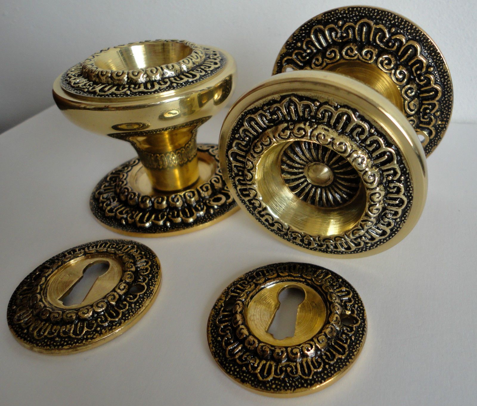 Antique brass door knobs