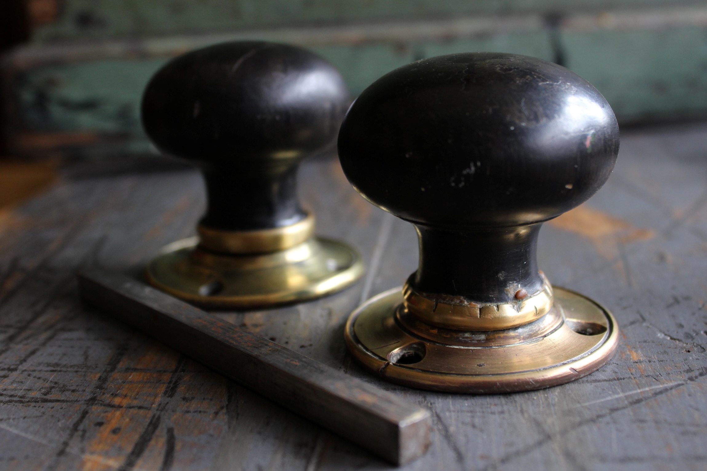 Antique wooden door knobs