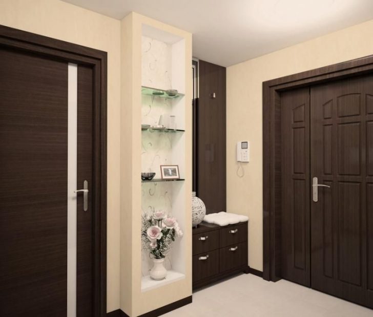 Apartment design with dark doors 728x619 - Interior with Dark Doors and Light Floor