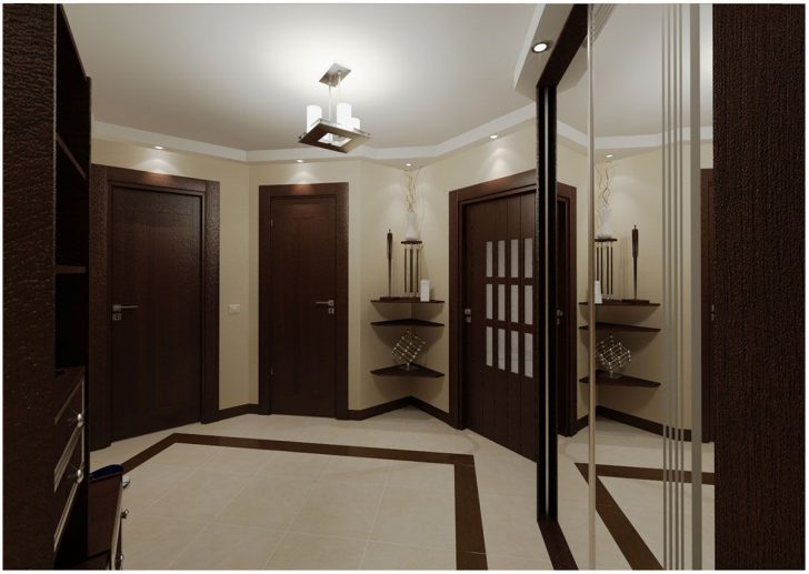 Dark doors in a bright room 728x517 - Interior with Dark Doors and Light Floor