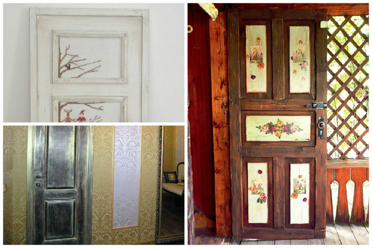 Decoupage of doors 728x485 - How to decorate a door by your own forces