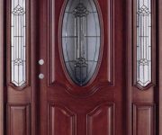 Luxury solid wood front door with glass