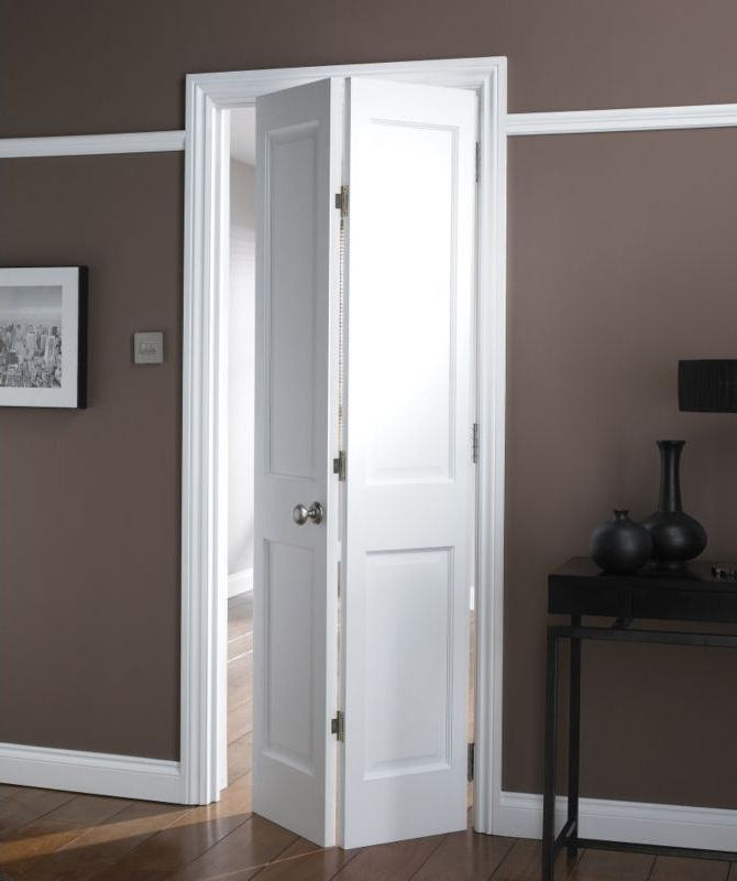 Modern white bi folding interior door