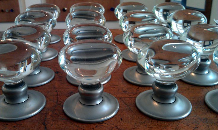 Oval glass door knobs