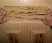 Pasting of doors with bamboo towels