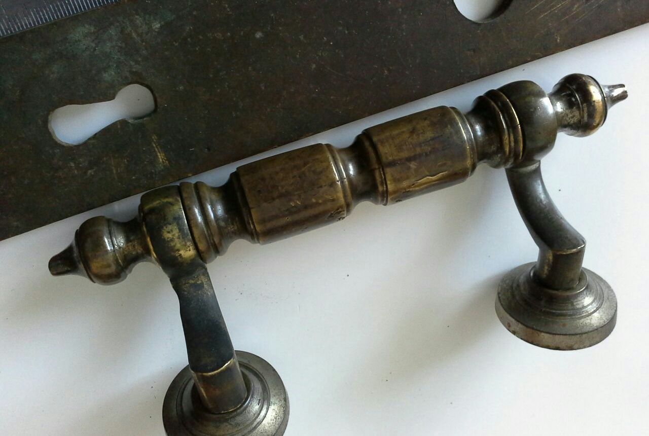 Vintage antique bronze door knobs