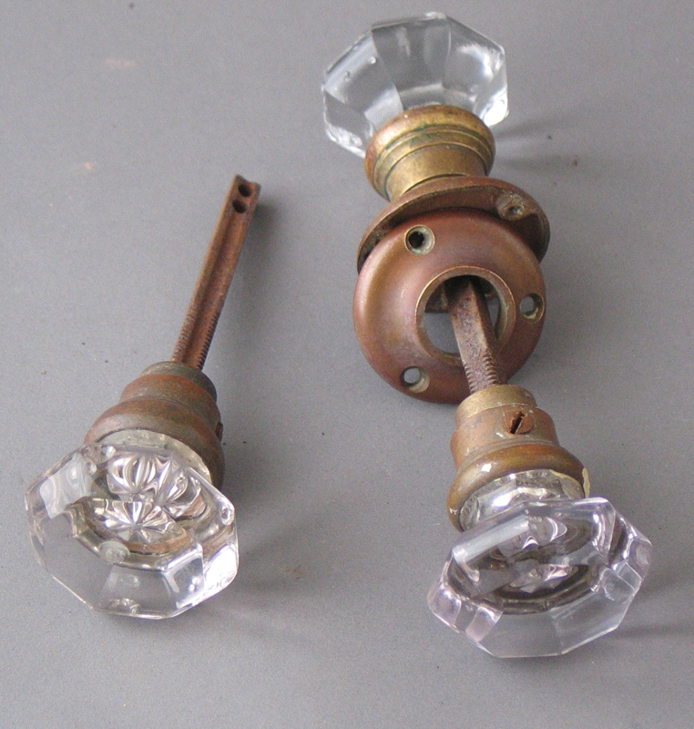 Vintage glass interior door knobs