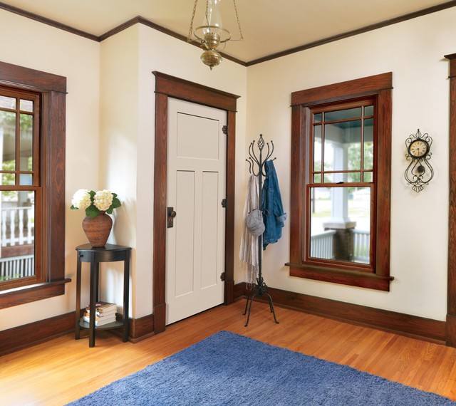 White interior doors with oak trim photo - White Interior Doors in Apartment Design