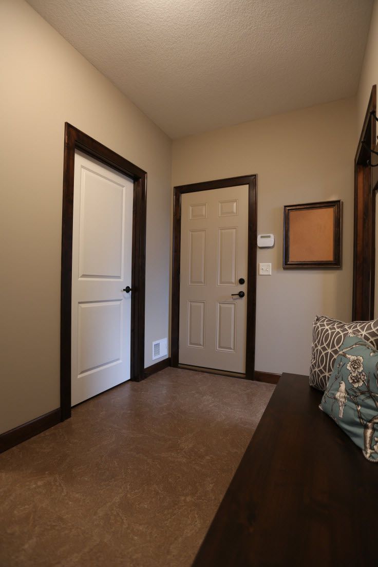 White interior doors with wood trim photo