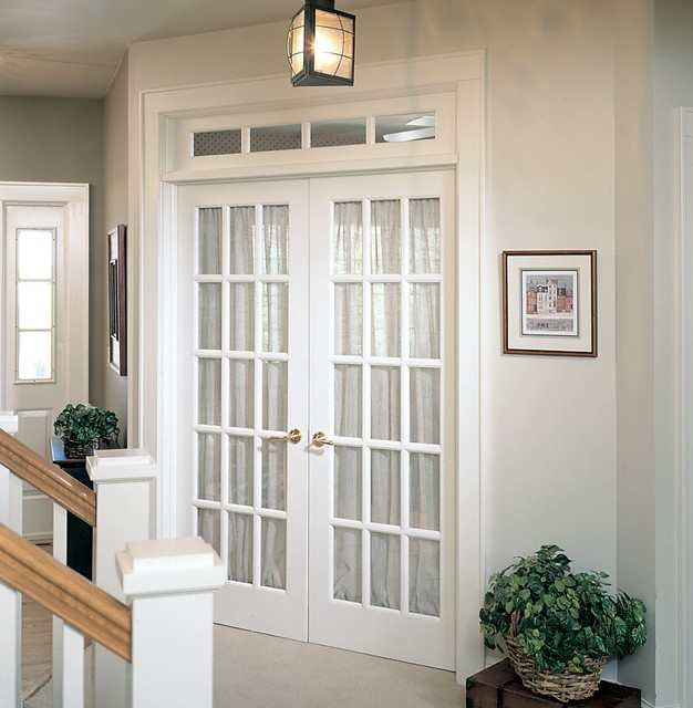 White interior french door with glass - White Interior Doors in Apartment Design