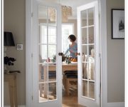 White interior french doors with glass