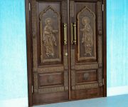 Wooden oak doors antiqued