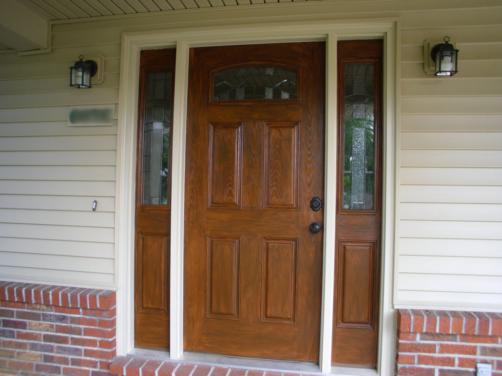Solid wood external doors whith glass