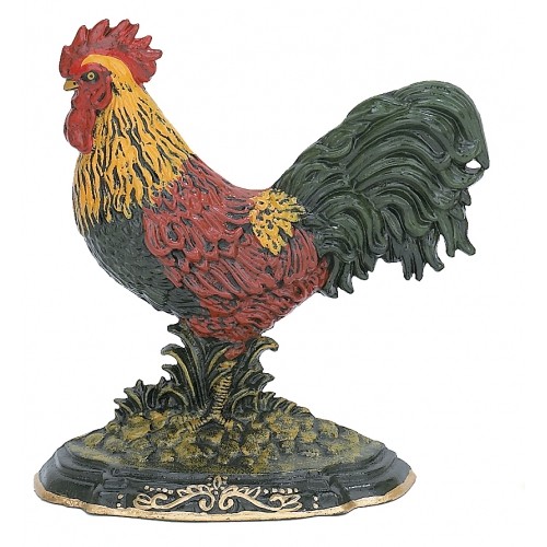 Christmas door stopper Red yellow rooster as symbol of new year 2017 in Chinese calendar - New Year Door Decoration: Ideas and Techniques