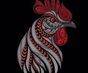 Fire rooster - symbol of new year 2017